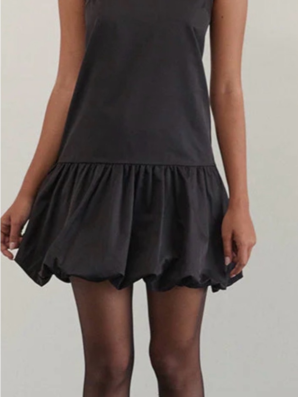 Motel Rocks Black Mini Drop-Waist Ruffle Dress
